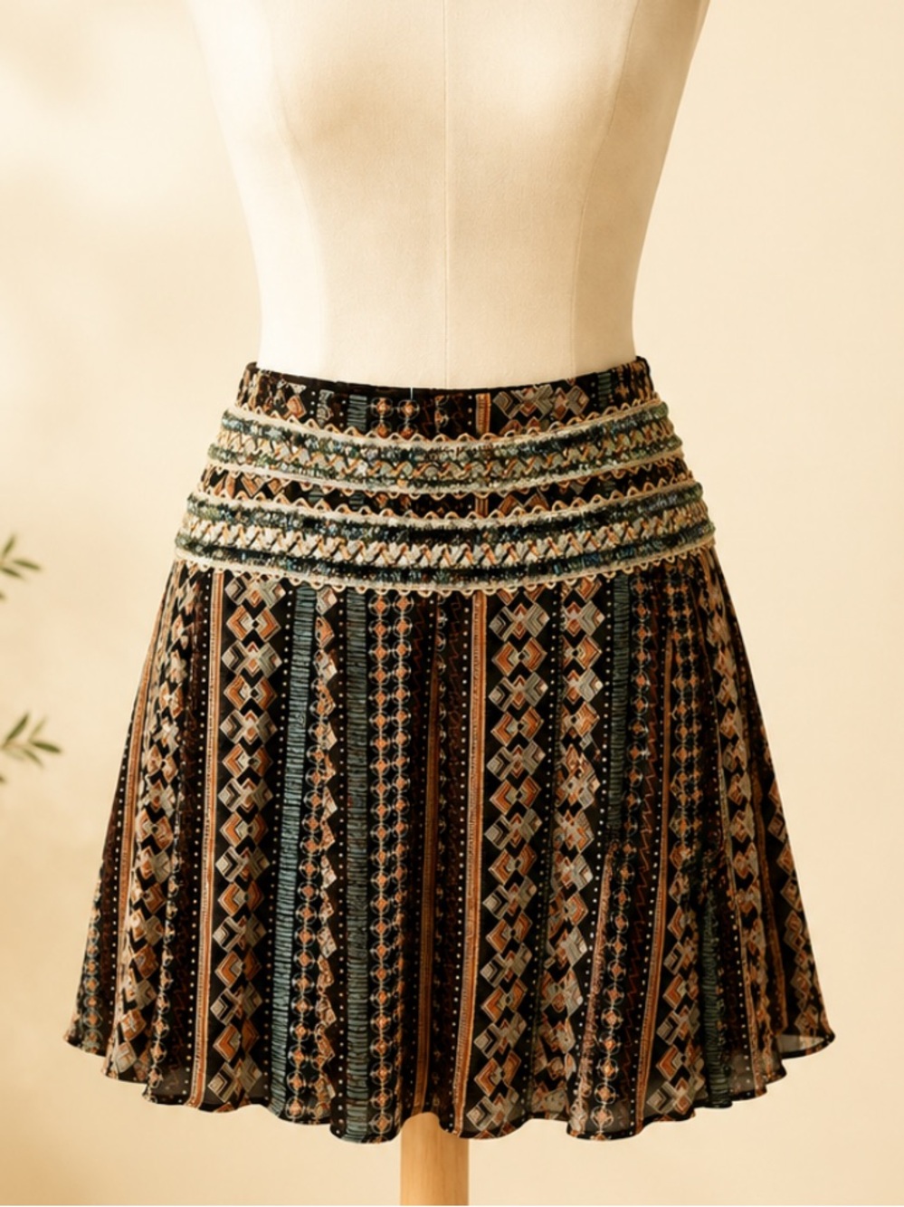 Free People Silk Lining Skirt Size 8 Mini Flowy Lined Vintage Y2K